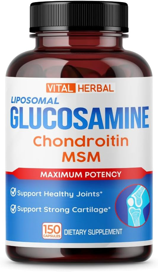 High Potency Liposomal Glucosamine Chondroitin MSM for Joint & Cartilage Support - Made in USA