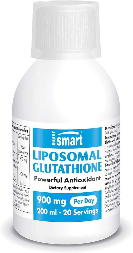 High Potency Liposomal Glutathione Liquid with Vitamin C - 900mg Daily Dosage - Enhanced Antioxidant Formula - Non-GMO & Gluten Free - 200ml - 20 Servings