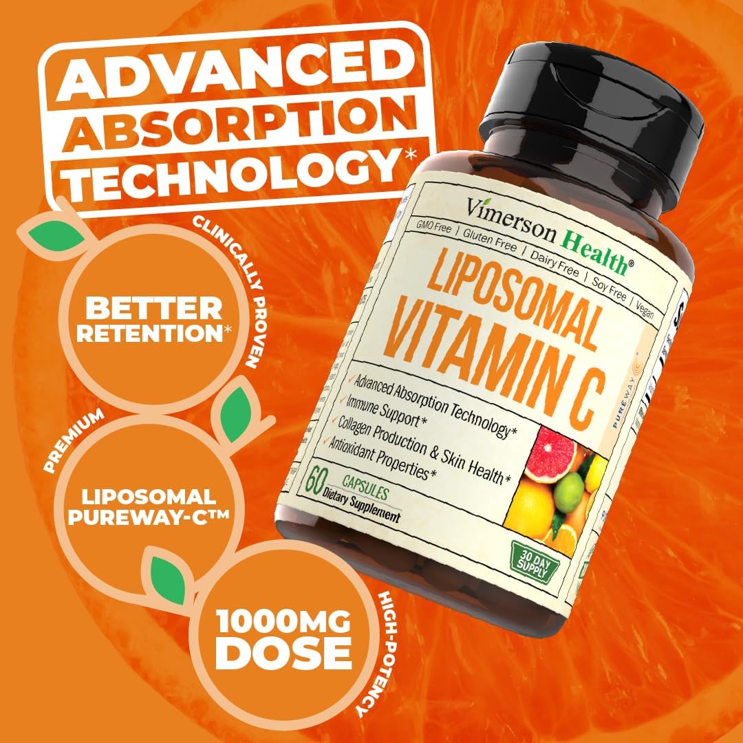 High Potency Liposomal Vitamin C Capsules for Immune Health & Antioxidant Support - Easy on Stomach - 60 Capsules - BoostGo Australia