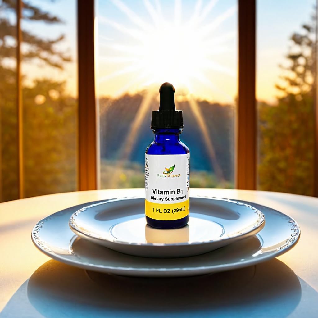 High-Potency Liquid Vitamin B1 Drops for Digestion, Heart Health, and Energy - 500% DV, 36 Servings - 1 fl. oz. Bottle
