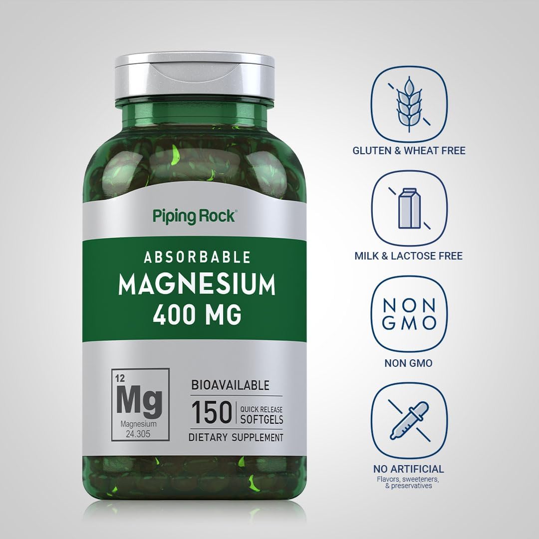 High Potency Magnesium Oxide Softgels 400mg | 150 Count | Non-GMO, Gluten Free Supplement