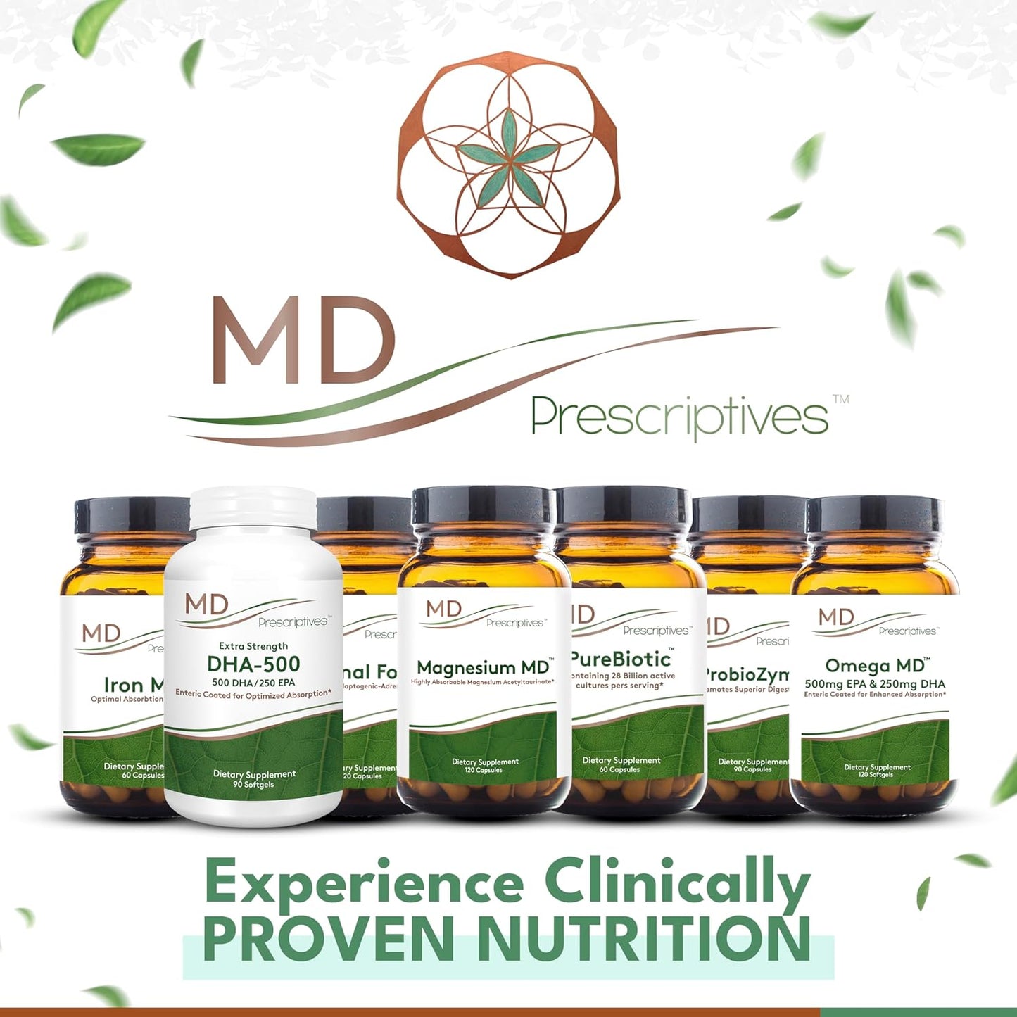 High Potency MD Prescriptives DHA-500 Omega 3 Supplement - Enteric Coated for Maximum Absorption - Daily 500mg DHA Softgels - 90 Count