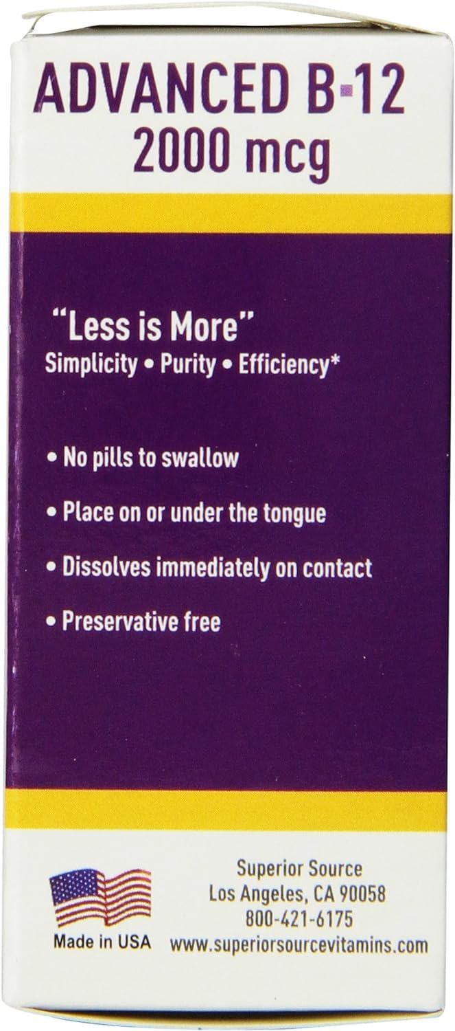 High-Potency Methylcobalamin B-12 Supplement for Heart Health & Energy - 60 Sublingual Tablets