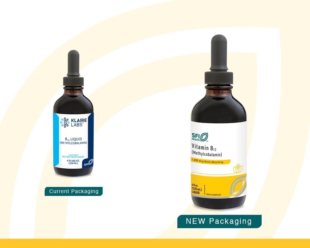 High Potency Methylcobalamin B12 Liquid Drops - Vitamin B12 Supplement for Mood & Cognitive Support - 1000mcg Active Coenzyme Methylcobalamin (120 Servings)