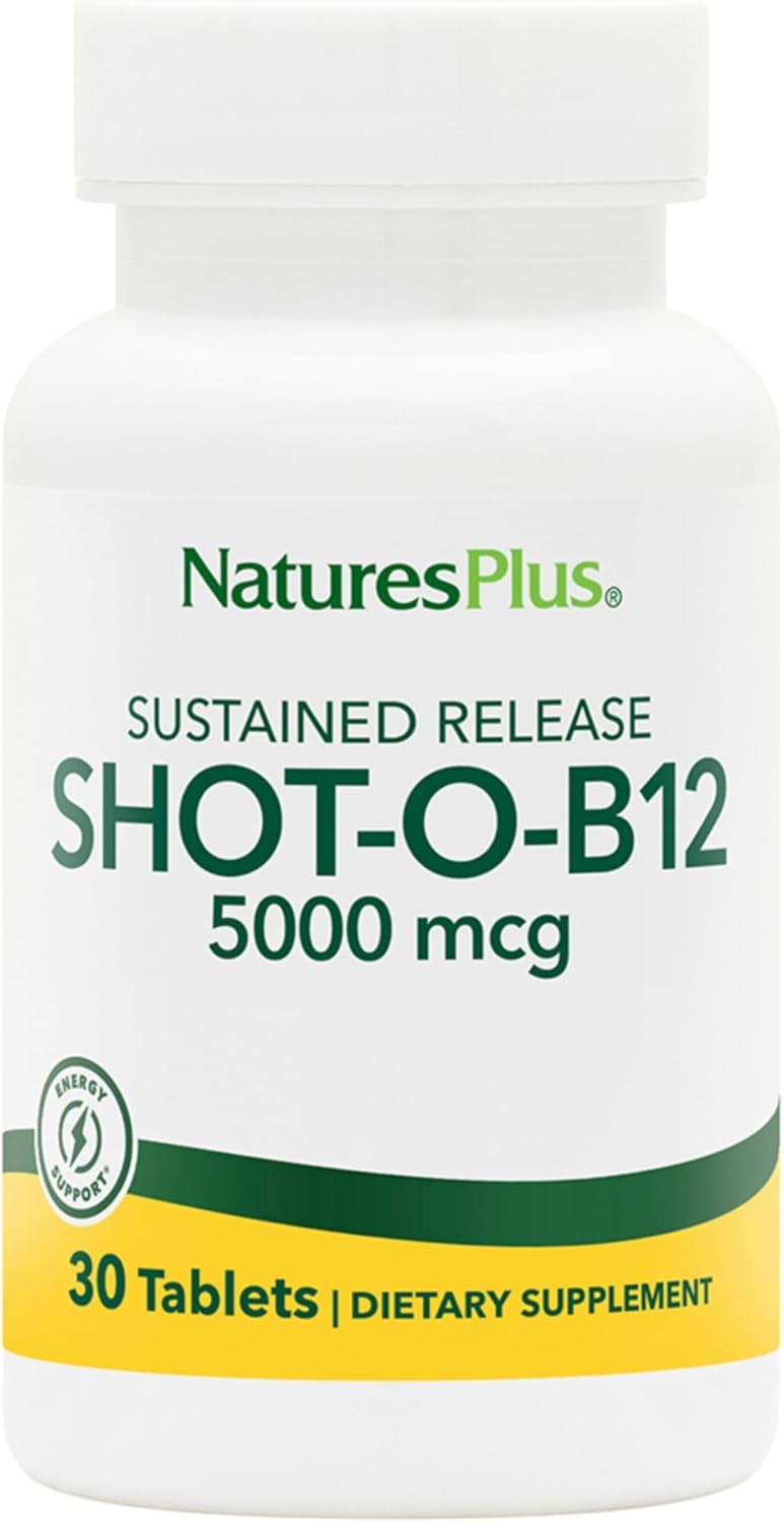 High Potency Methylcobalamin B12 Supplement for Memory & Energy Boost - 5000 mcg, 30 Vegetarian Tablets - Fast Acting Sustained Release Formula - Gluten-Free & Vegan - 30 Servings