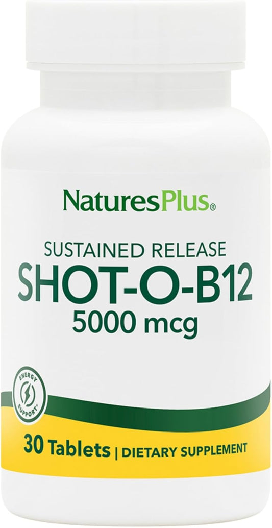 High Potency Methylcobalamin B12 Supplement for Memory & Energy Boost - 5000 mcg, 30 Vegetarian Tablets - Fast Acting Sustained Release Formula - Gluten-Free & Vegan - 30 Servings