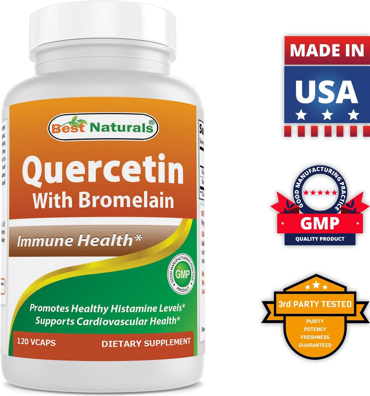 High Potency MK-7 100 mcg with Quercetin and Bromelain - Natural Vitamin K2 Supplement