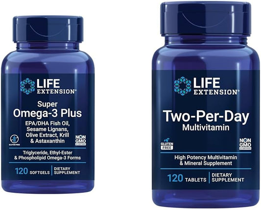High Potency Multi-Vitamin & Mineral Supplement with Life Extension Super Omega-3 Fish Oil and Sesame Lignans