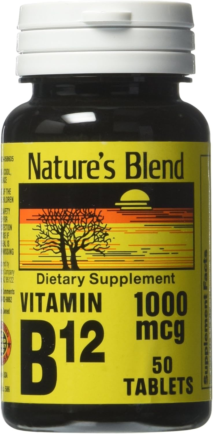 High Potency Nature's Blend Vitamin B12 Tablets - 1000 mcg, 50 Count