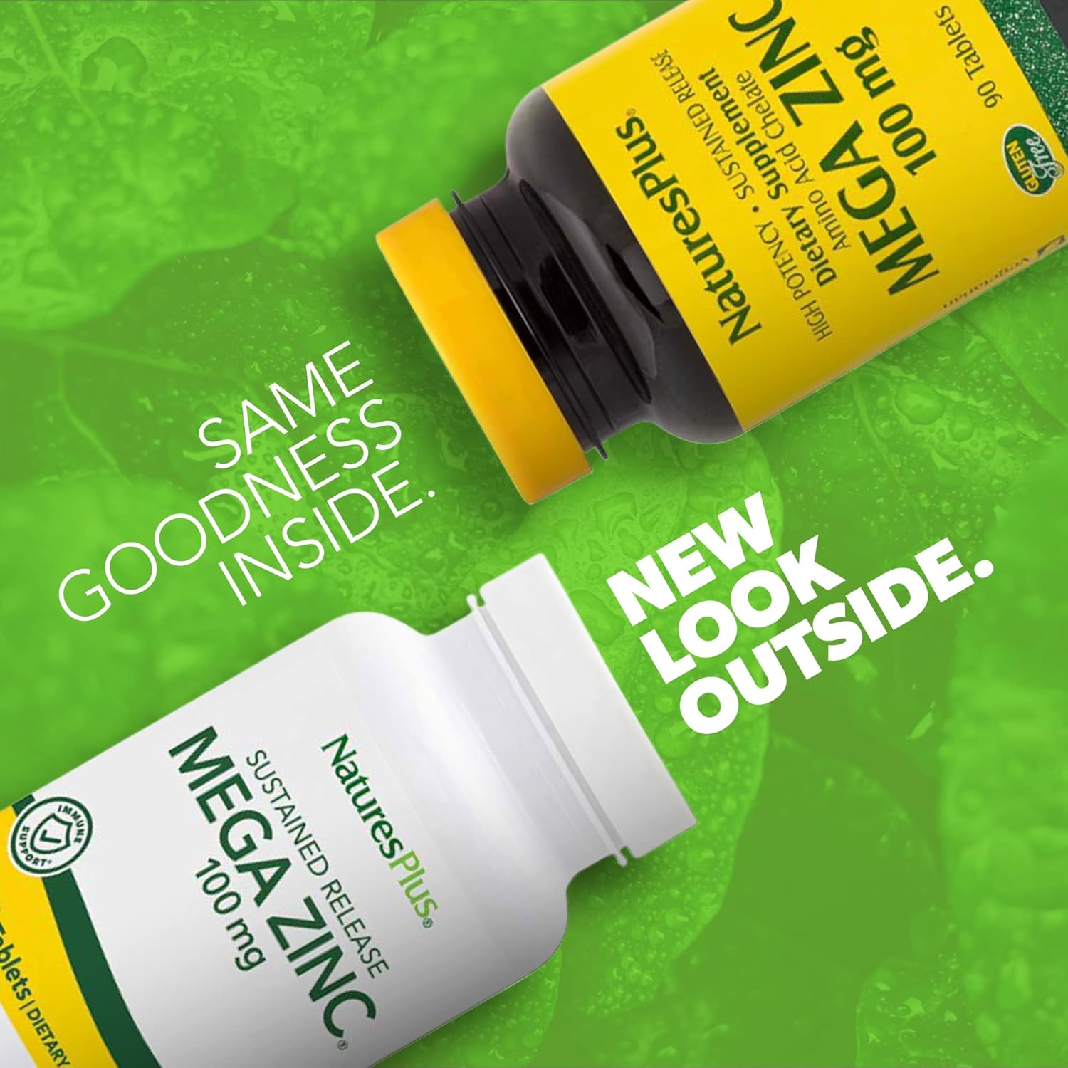 High Potency Natures Plus Mega Zinc 100 mg Sustained Release Tablets - 90 Count