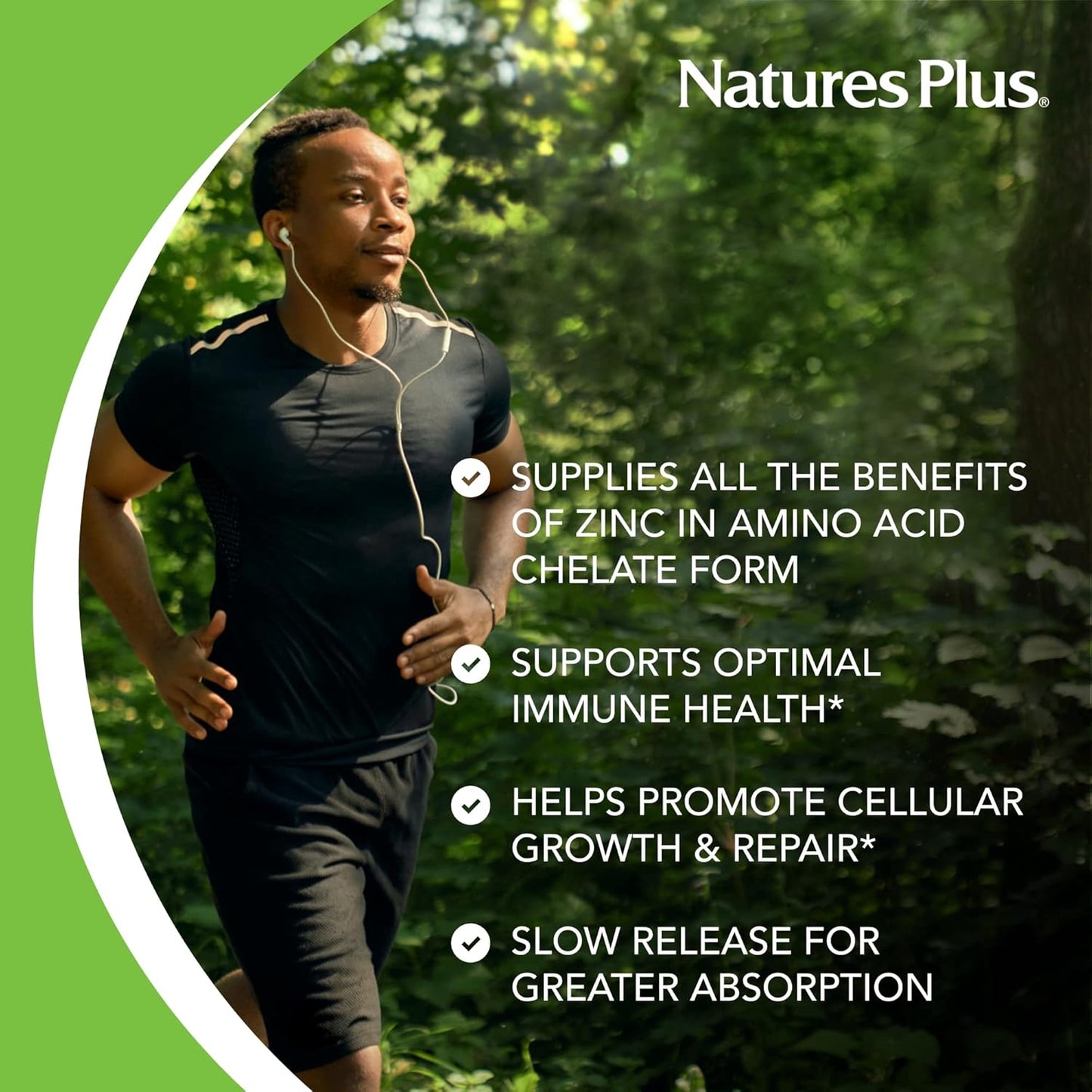 High Potency Natures Plus Mega Zinc 100 mg Sustained Release Tablets - 90 Count