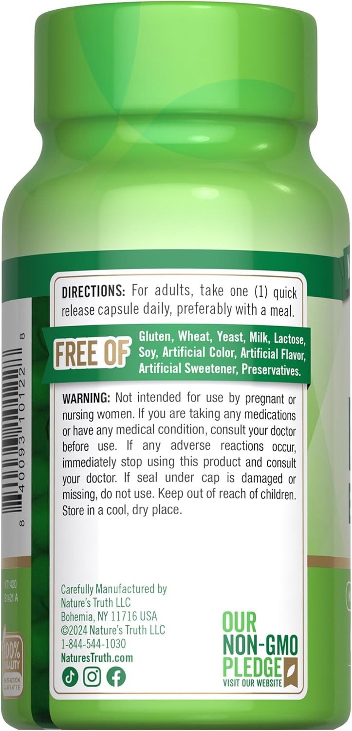 High Potency Nature's Truth Vitamin B Complex Capsules - B-100 | 60 Count | Non-GMO & Gluten Free