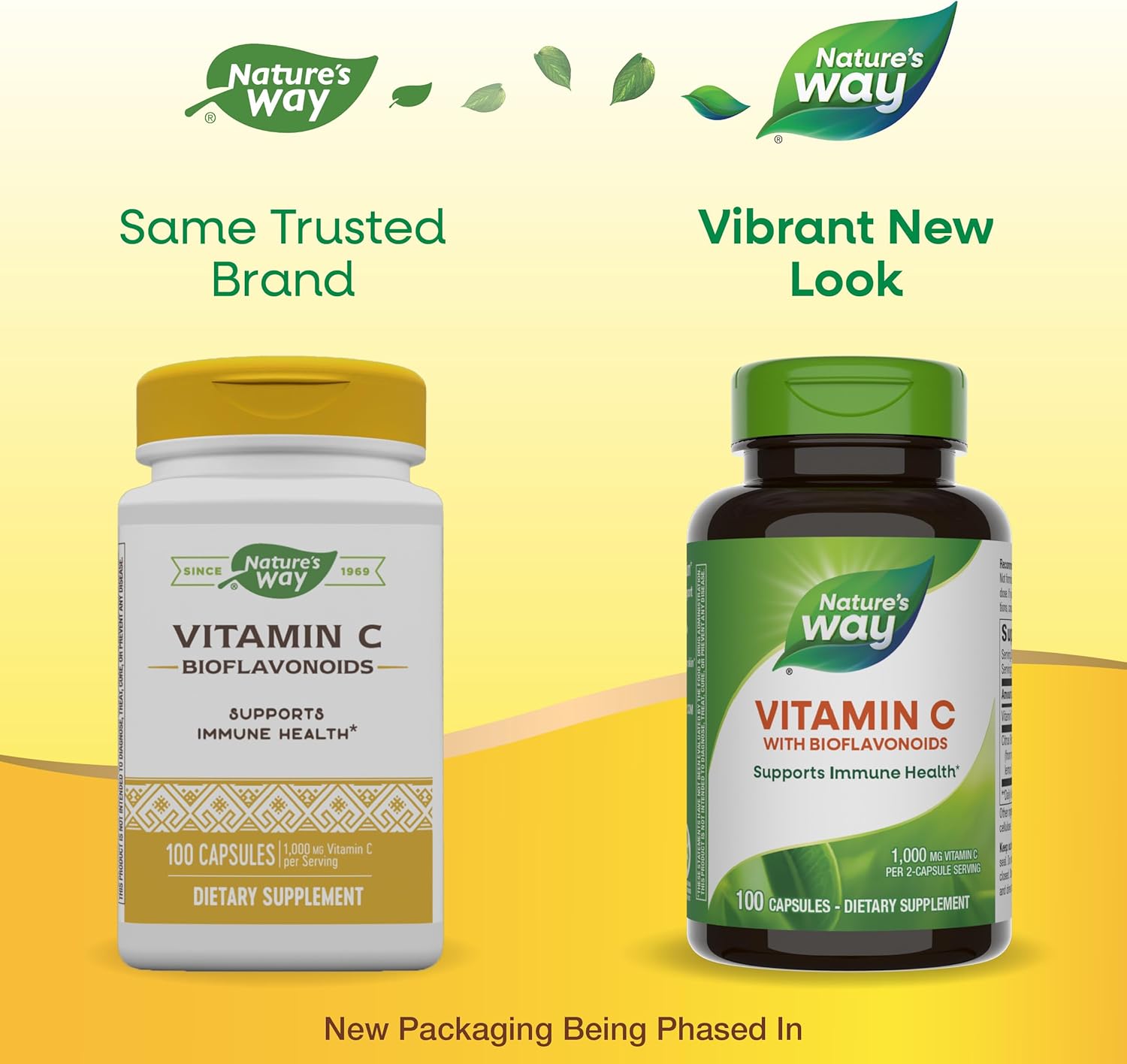 High Potency Nature's Way Vitamin C with Bioflavonoids - 1,000mg per 2-Capsule Serving - Immune Support and Collagen Promotion - 100 Capsules