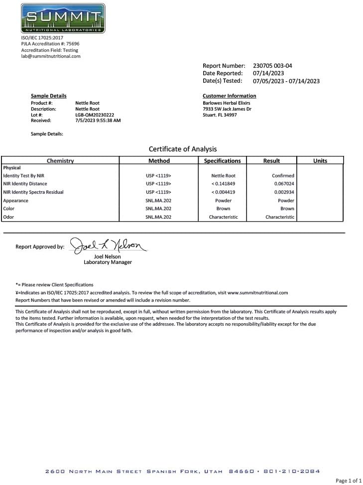 High-Potency Nettle Root Extract Capsules - 95% 3,4-Divanillyltetrahydrofuran - 425mg - 60 Vegan Capsules - Stearate-Free
