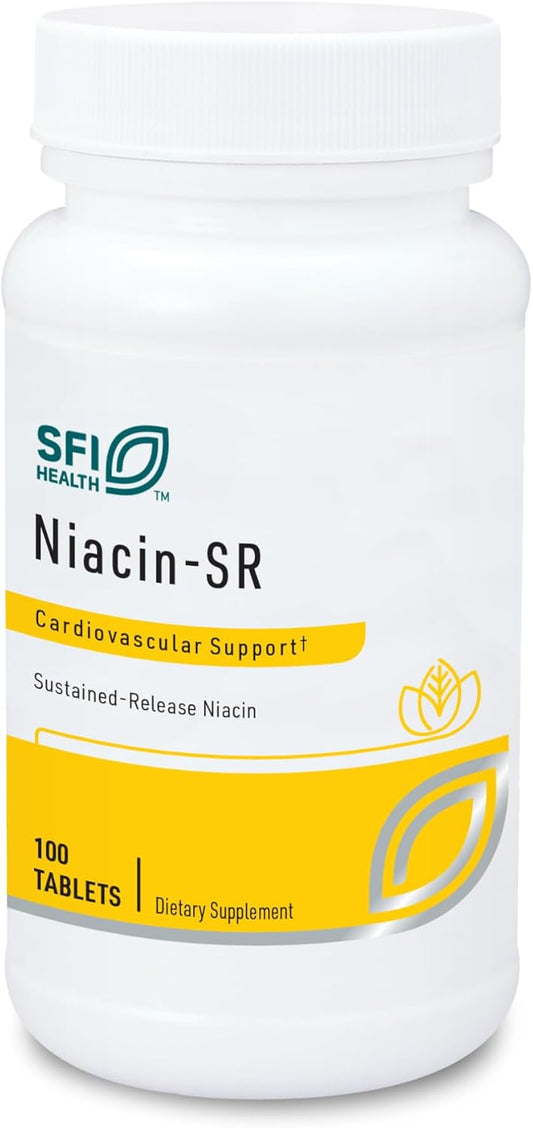 High Potency Niacin-SR 500mg Tablets - Sustained Release Vitamin B3 for Flush-Free Benefits, Adjustable Dose, Hypoallergenic - 100 Count