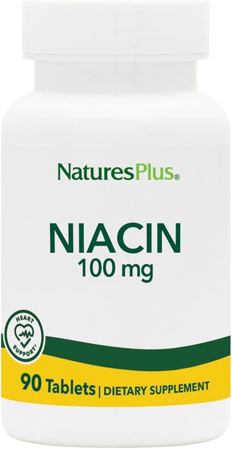 High Potency Niacin Supplement - 100 mg, 90 Vegetarian Tablets - Gluten-Free - 90 Servings