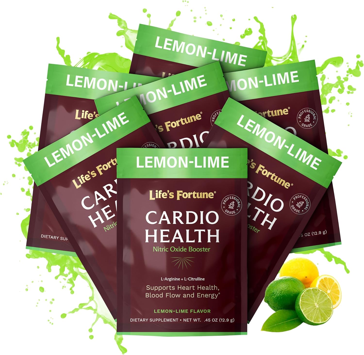 High Potency Nitric Oxide Booster Powder with L Arginine & L Citrulline - Natural Lemon Lime Flavor - 7 Servings
