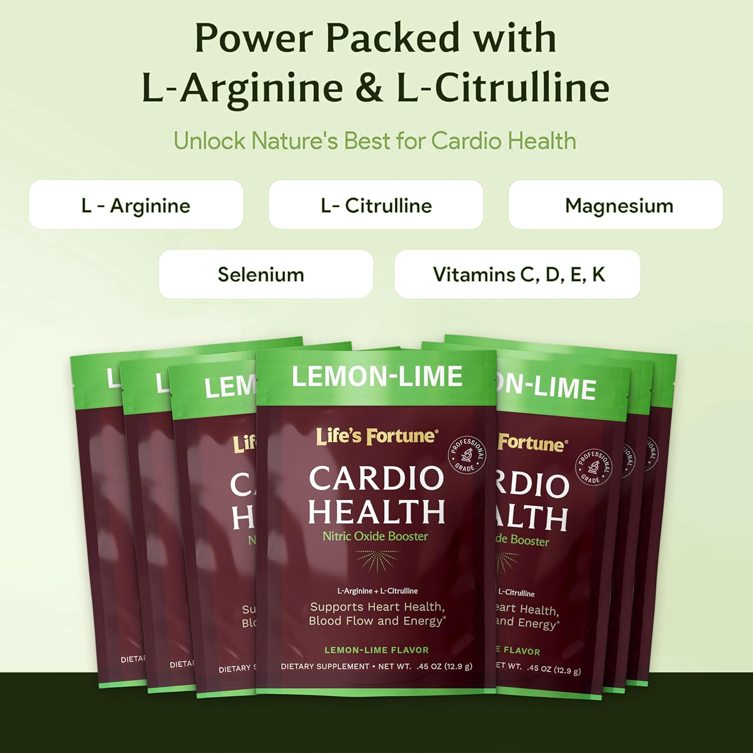 High Potency Nitric Oxide Booster Powder with L Arginine & L Citrulline - Natural Lemon Lime Flavor - 7 Servings