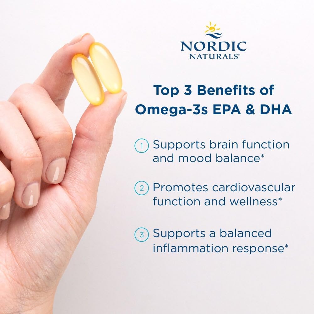 High-Potency Nordic Naturals Ultimate Omega 2X Lemon Soft Gels - 2150mg Omega-3 - Supports Brain & Heart Health - Non-GMO - 90 Servings