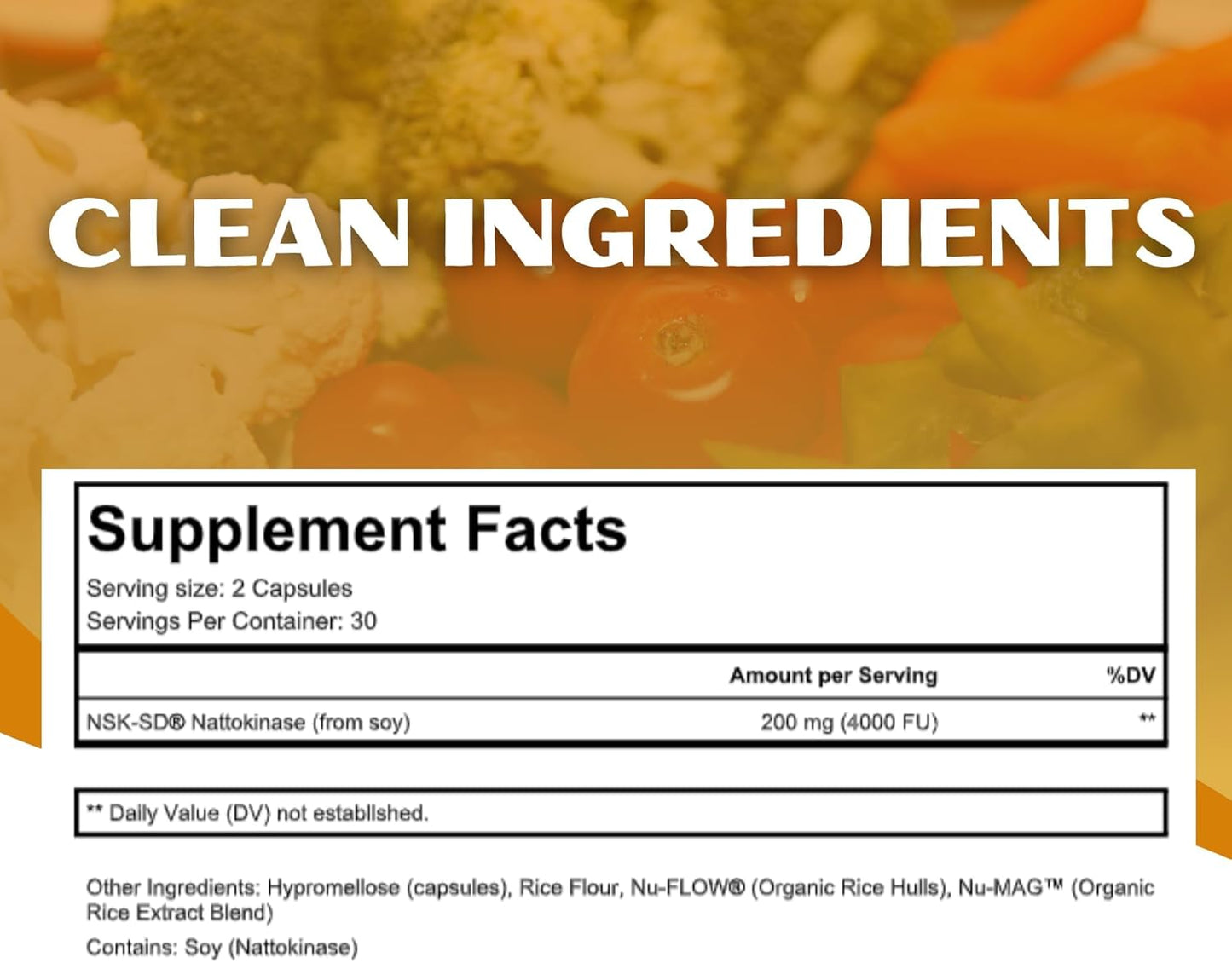 High Potency NSK-SD Nattokinase Supplement for Cardiovascular Support - Promotes Circulation, Non-GMO, Vegetarian - 60 Ct