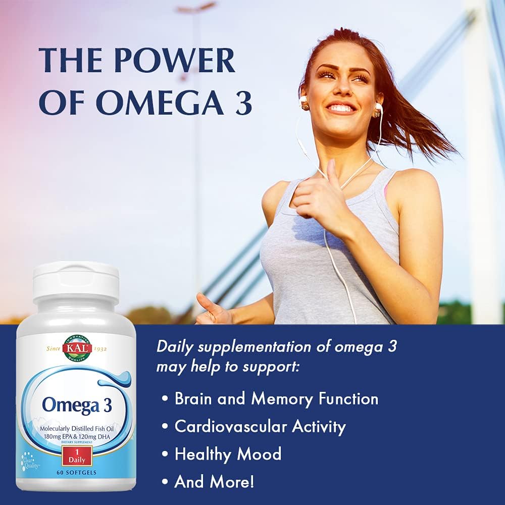 High Potency Omega-3 Fish Oil Supplement for Heart, Joint, and Brain Support - 120 Softgels (120 Servings)