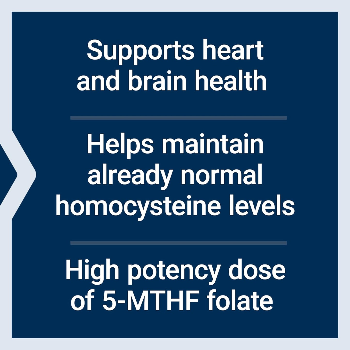 High Potency Optimized Folate with L-methylfolate for Heart & Brain Support - 8500 mcg DFE - Gluten-Free, Non-GMO, Vegetarian - 30 Tablets