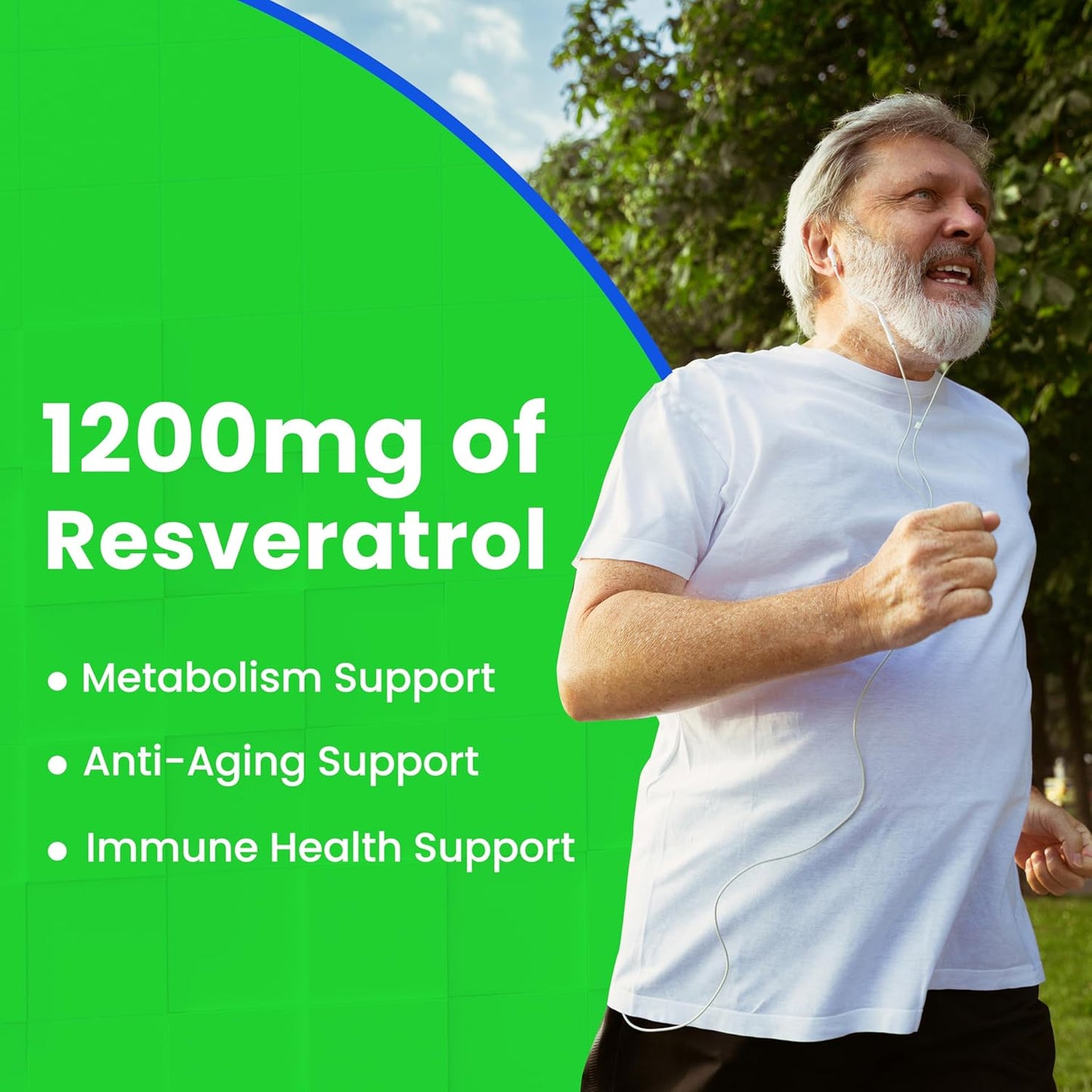 High Potency Organic Resveratrol Supplement - 1200mg for Enhanced Cellular and Cognitive Health - Non GMO - Compare to 500mg or 1000mg doses