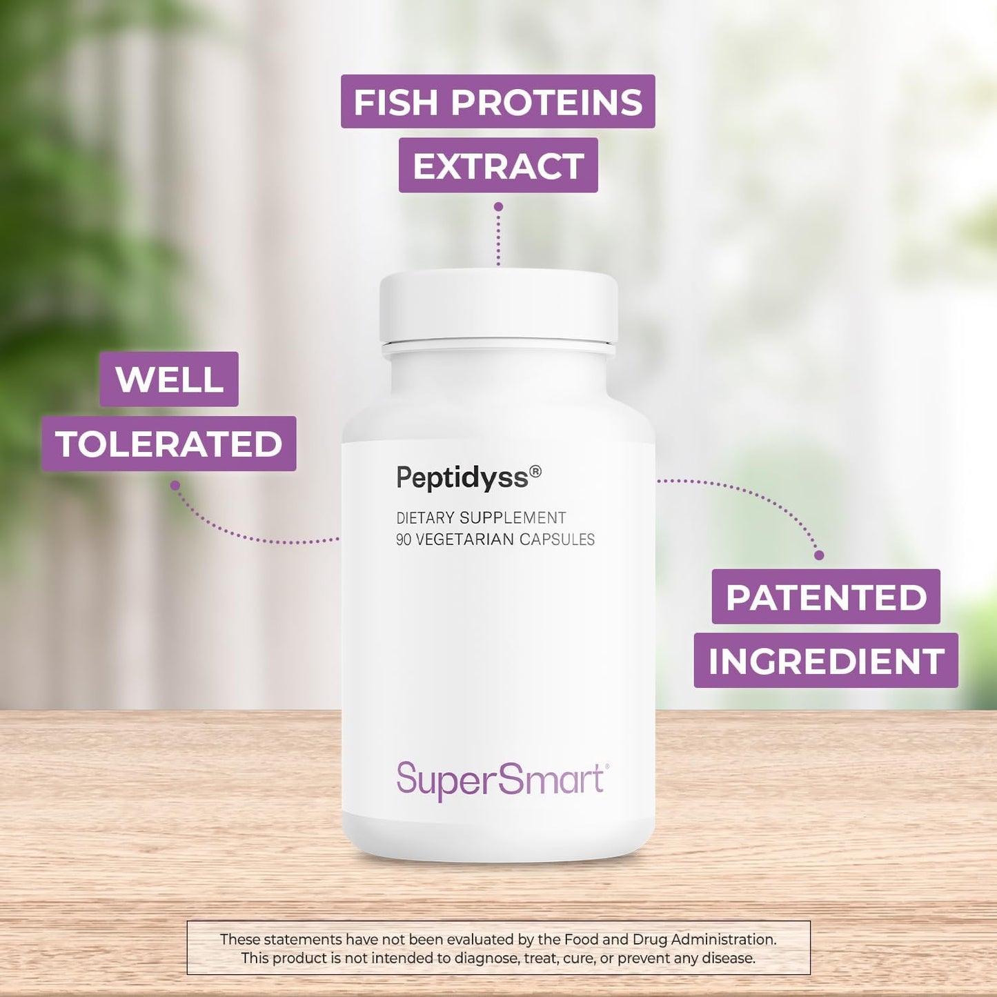 High Potency Peptidea Fish Protein Hydrolysate Supplement - 1200mg Daily - Amino Acids & Peptides Complex - Non-GMO - 90 Capsules