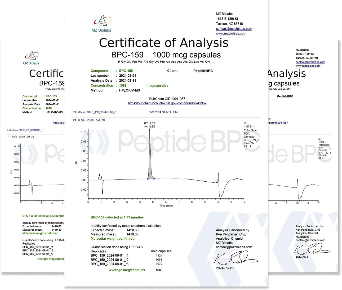 High Potency PeptideBPC BPC-159 Alternative for Muscle & Workout Recovery - 60 Capsules, 1000 mcg - Research Proven Quality