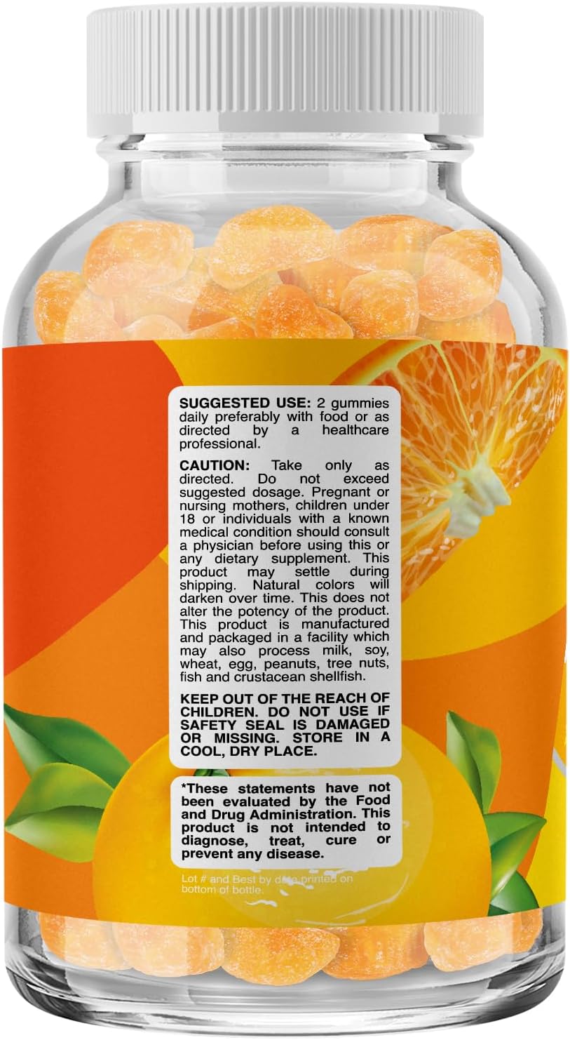 High Potency Phytoral Natural Vitamin C Gummies for Adults - Immune Support with Brain-Boosting Vitamins - Chewable Ascorbic Acid Supplement
