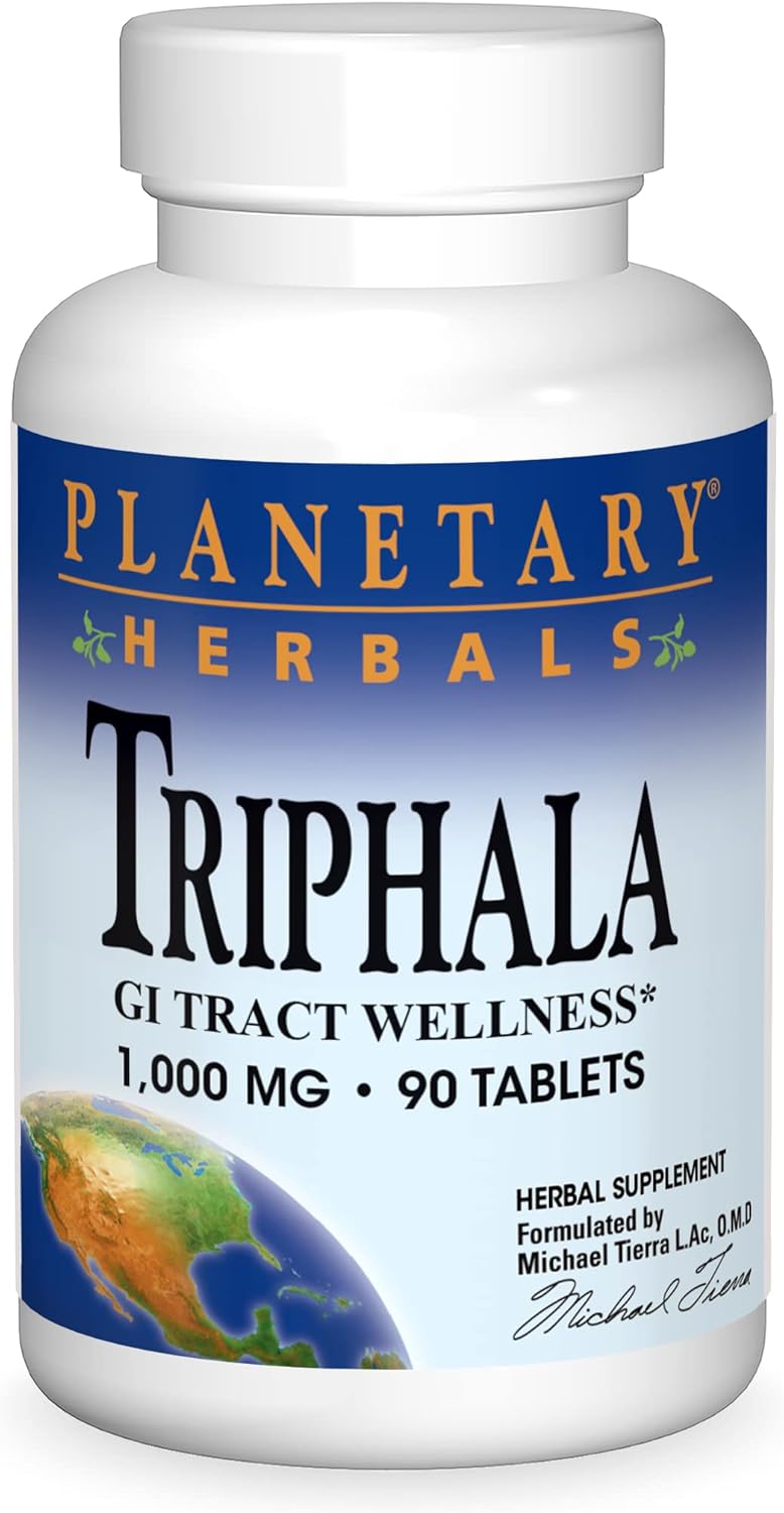 High Potency Planetary Herbals Triphala 1000mg Supplement - 90 Tablets