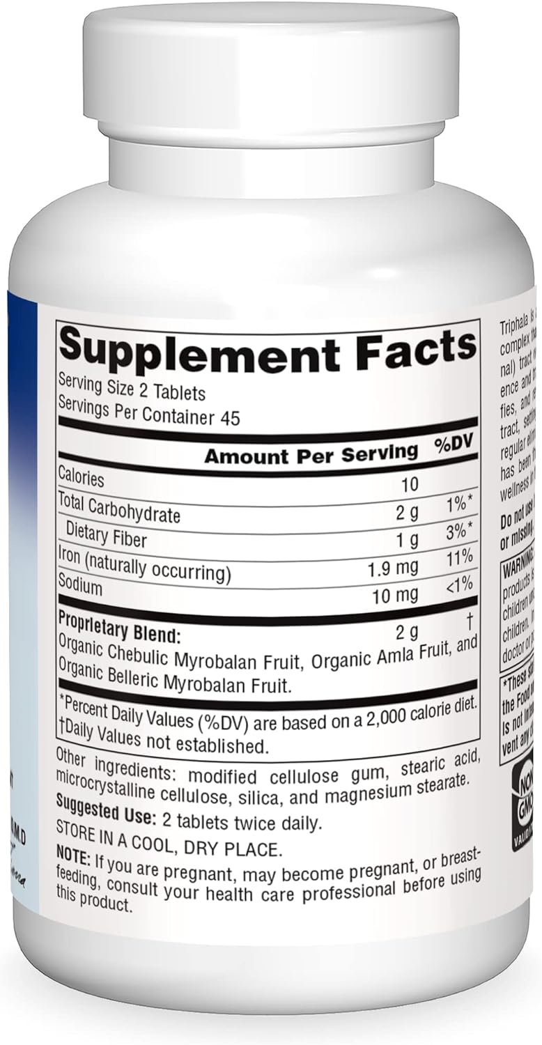 High Potency Planetary Herbals Triphala 1000mg Supplement - 90 Tablets