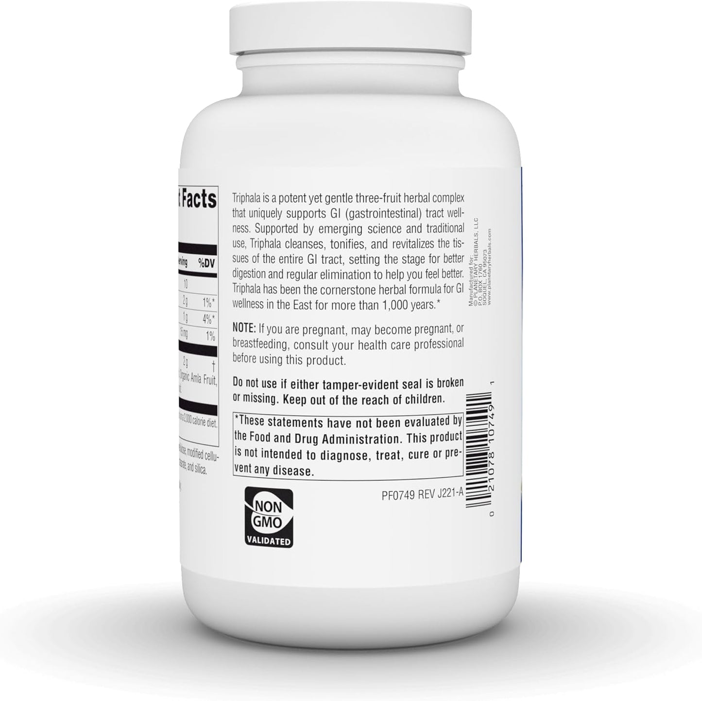 High Potency Planetary Herbals Triphala Tablets - 1000mg, 270 Count