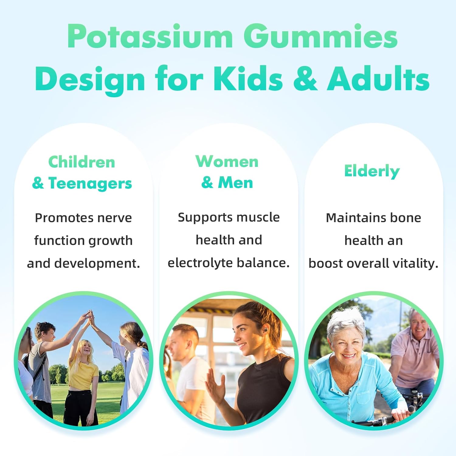 High Potency Potassium Citrate Gummies for Leg Cramps & Muscle Health - 240 Count