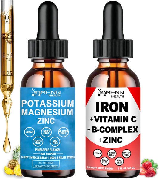 High Potency Potassium Magnesium and Iron Supplement for Women, Men, and Kids