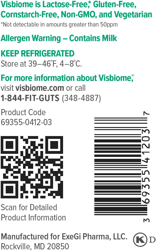 High Potency Probiotic - Visbiome® GI Care, 112.5 Billion CFU Live Probiotics, Original De Simone Formula, 240 Capsules, Made in USA