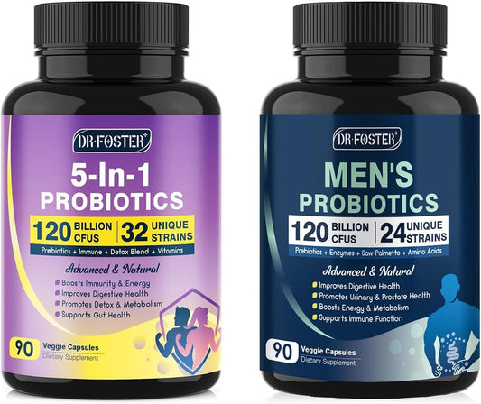 High Potency Probiotic Supplement for Digestive Health - 120 Billion CFUs for Men & Women