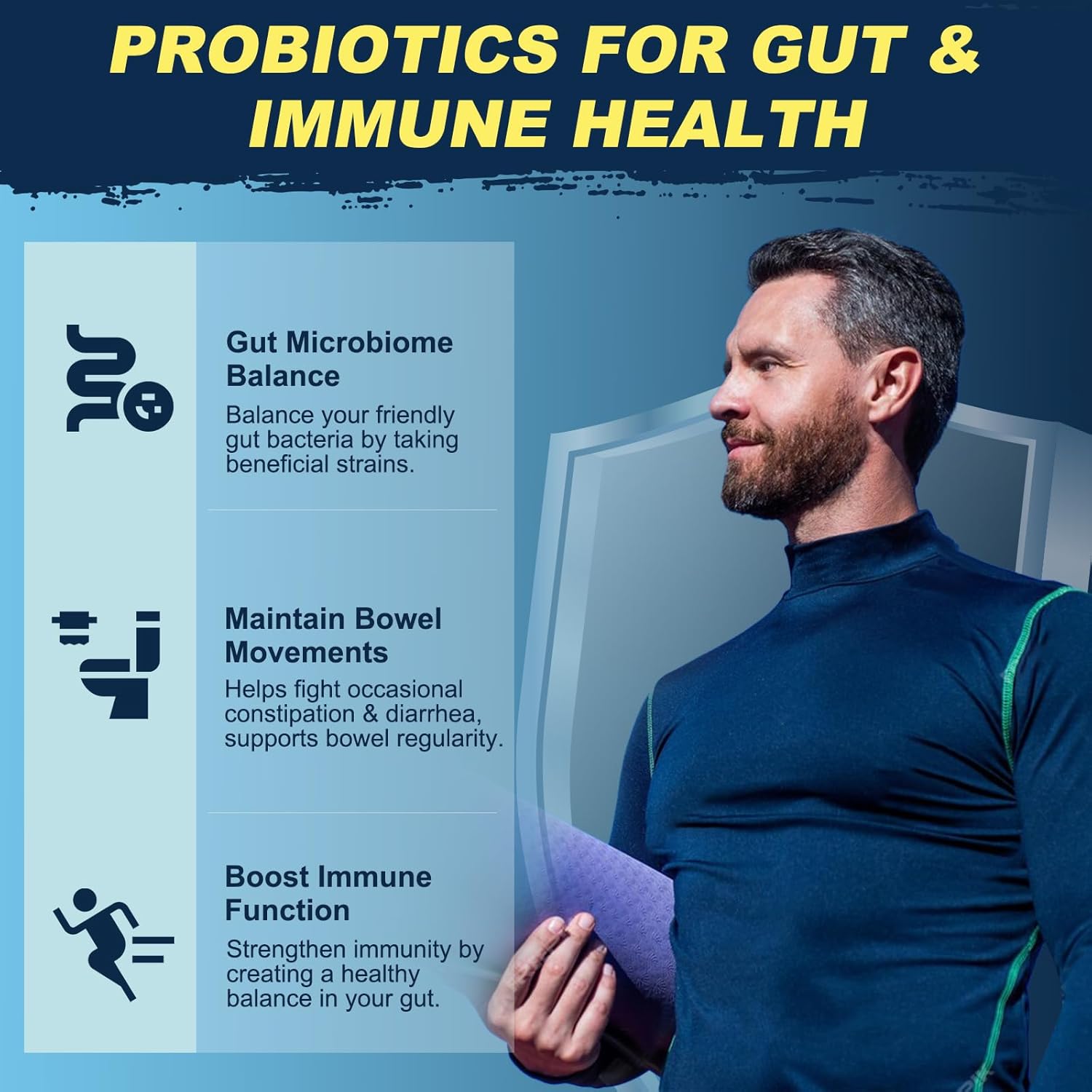High Potency Probiotic Supplement for Digestive Health - 120 Billion CFUs for Men & Women