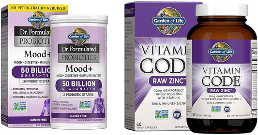 High Potency Probiotic & Zinc Supplement for Mood Support - Garden of Life Dr. Formulated Raw Multimineral Formula