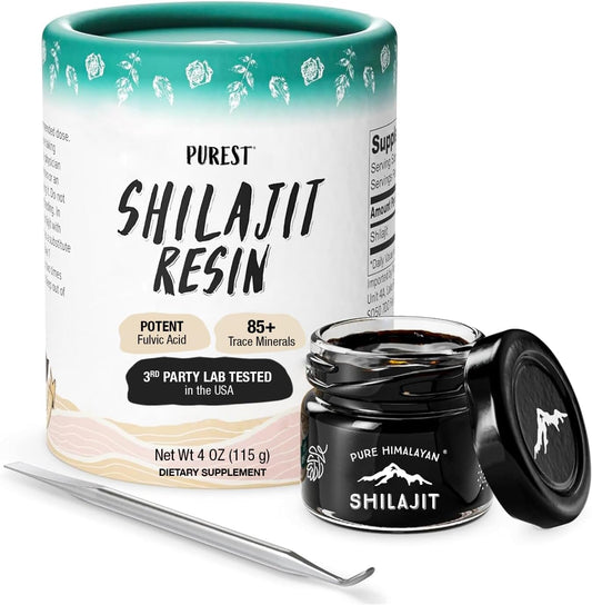 High Potency Pure Himalayan Shilajit Resin with 85+ Minerals, Fulvic Acid - Energy & Immune Support for Men & Women - 3rd Party Lab Tested - 115g