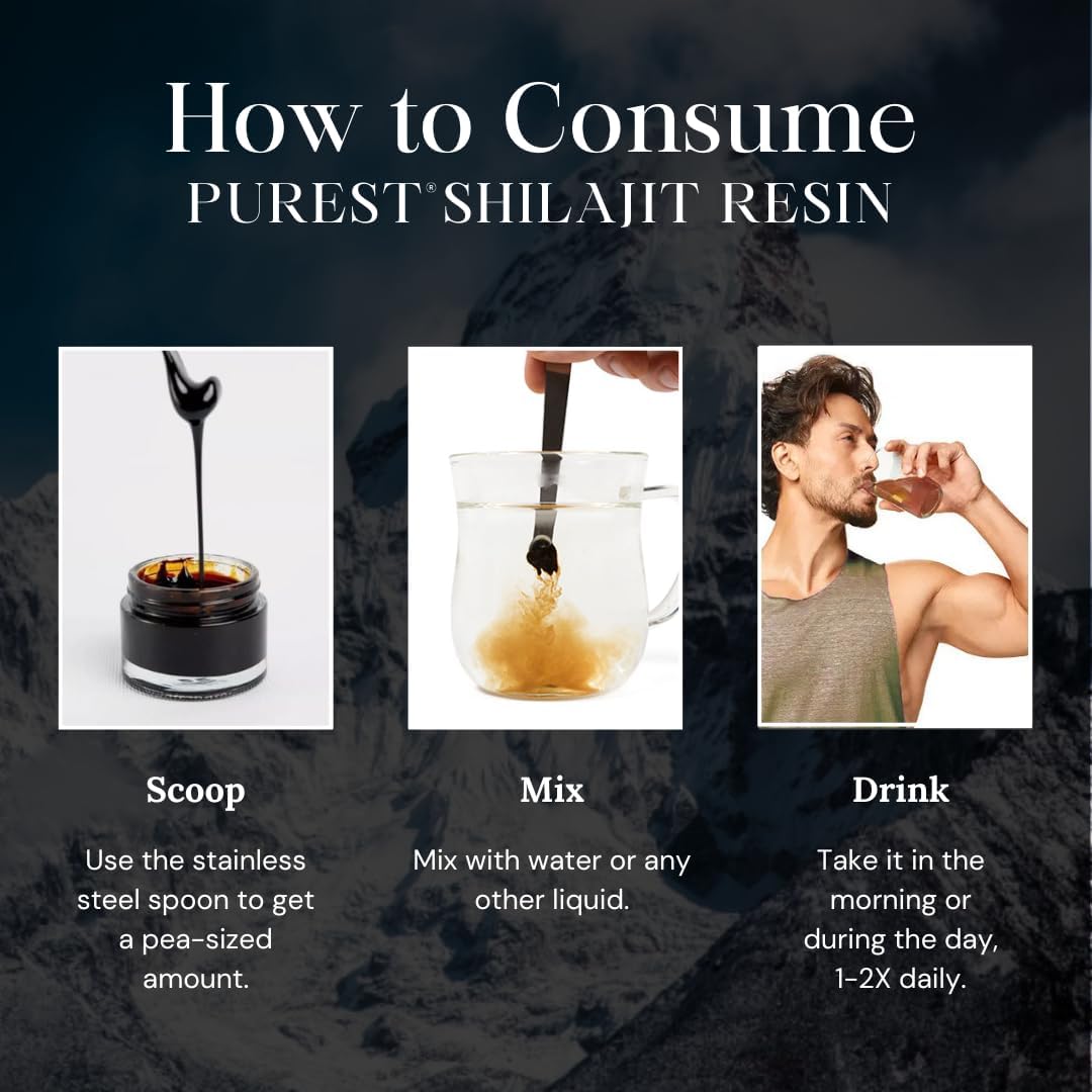 High Potency Pure Himalayan Shilajit Resin with 85+ Minerals, Fulvic Acid - Energy & Immune Support for Men & Women - 3rd Party Lab Tested - 115g