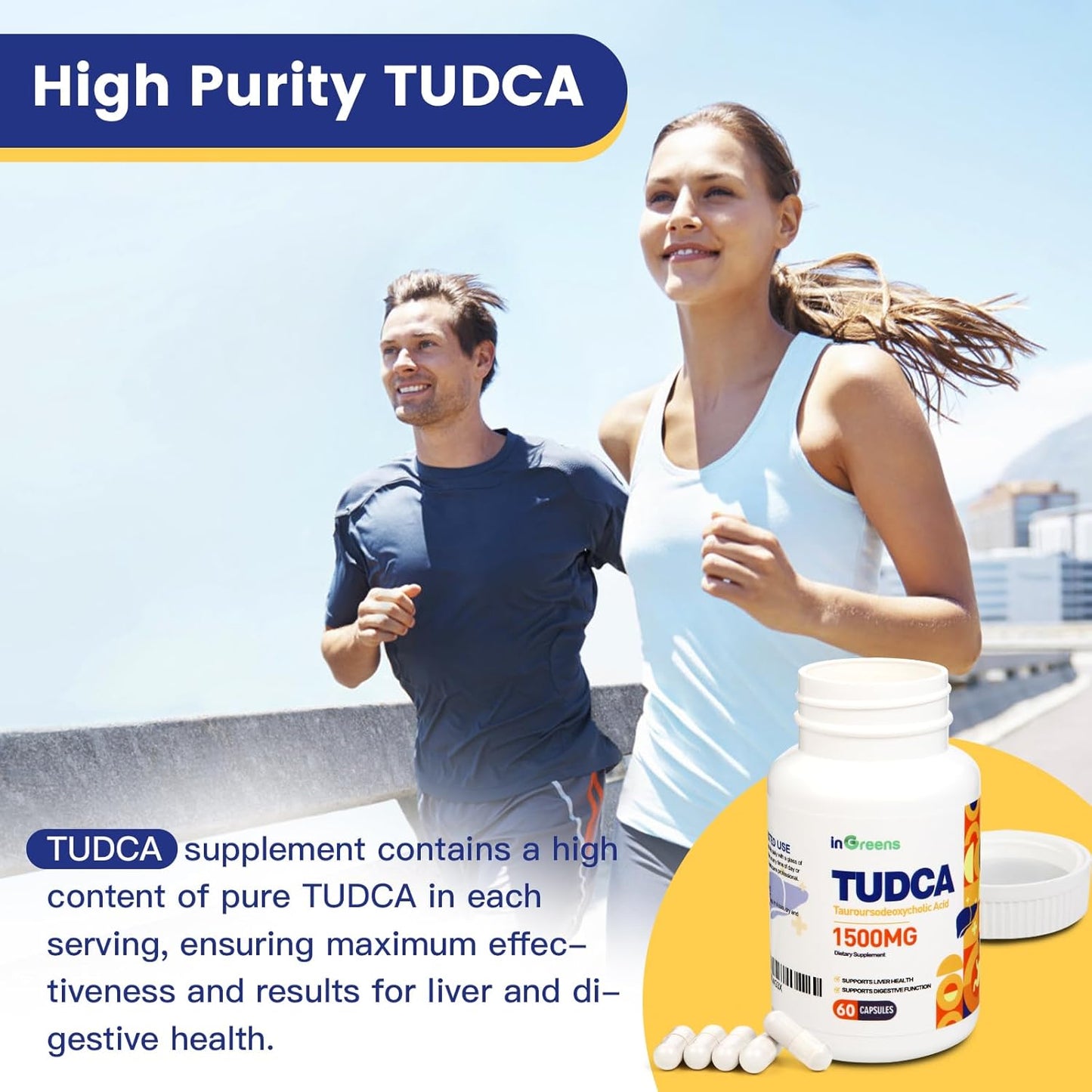 High Potency Pure TUDCA Supplement 1500mg for Liver Cleanse & Repair - Non GMO, Made in USA - 120 Capsules