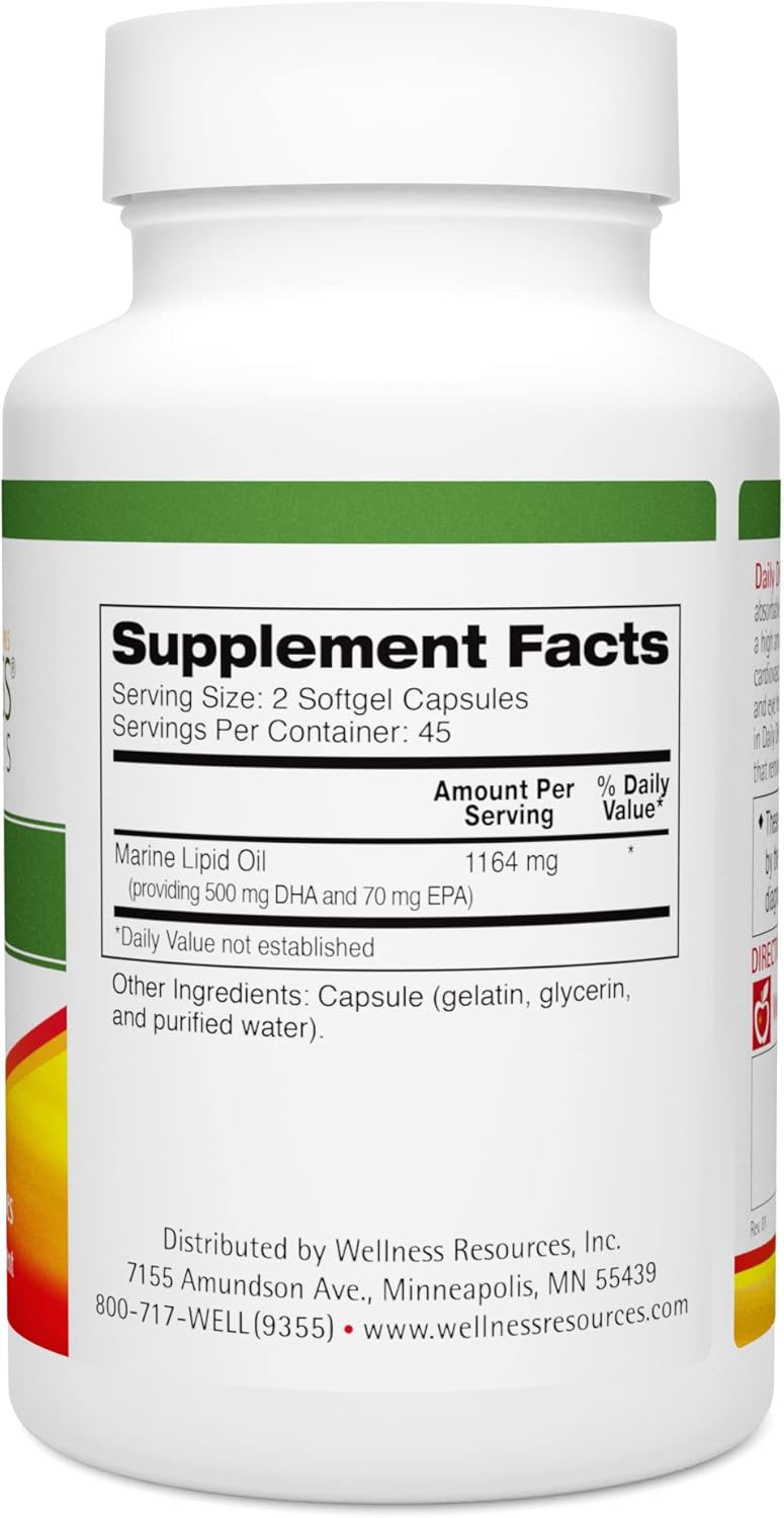 High Potency & Purity Daily DHA Fish Oil in TG Form - 90 Capsules for Wellness Support