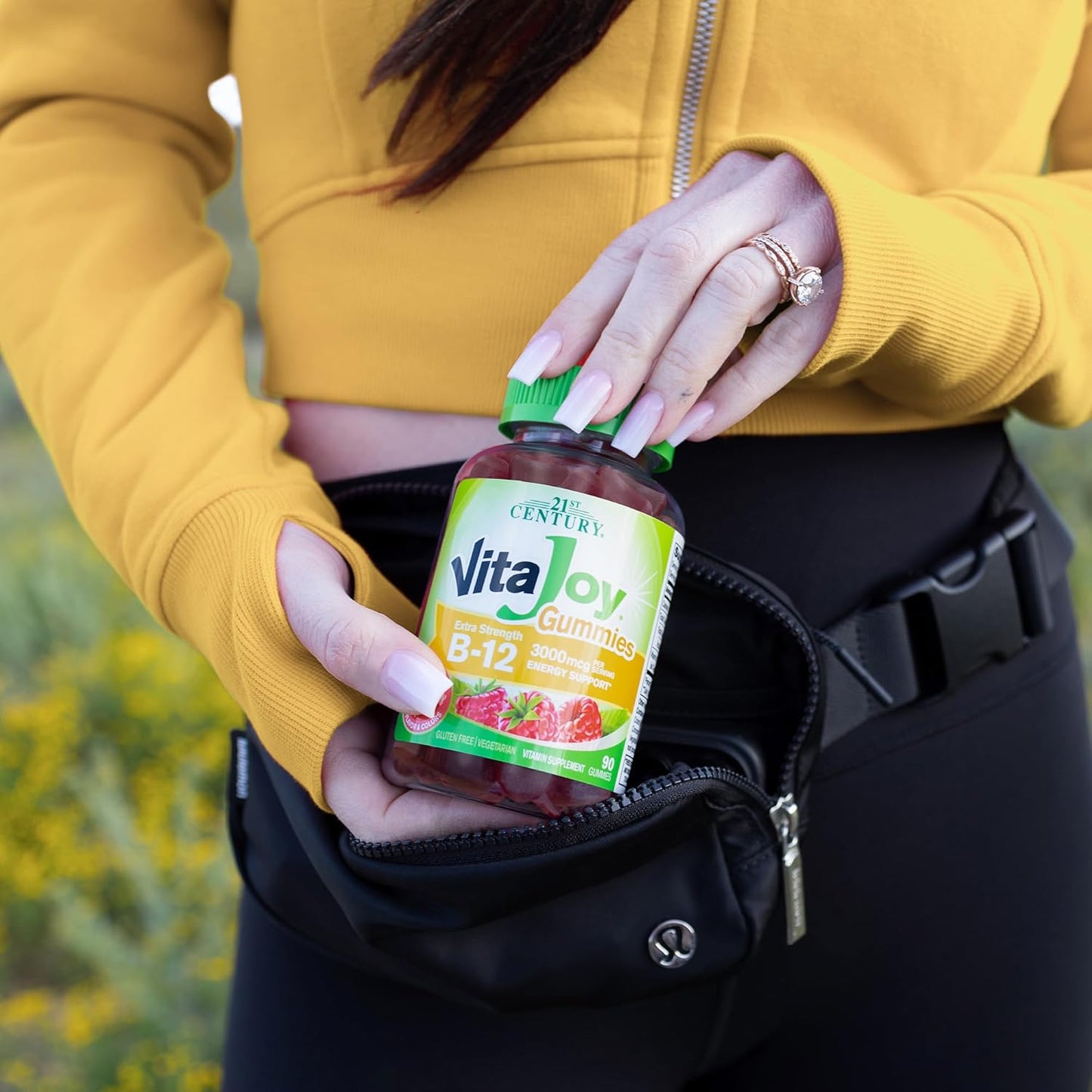 High-Potency Raspberry B-12 3000 mcg Gummies, 90 Count - 21st Century VitaJoy