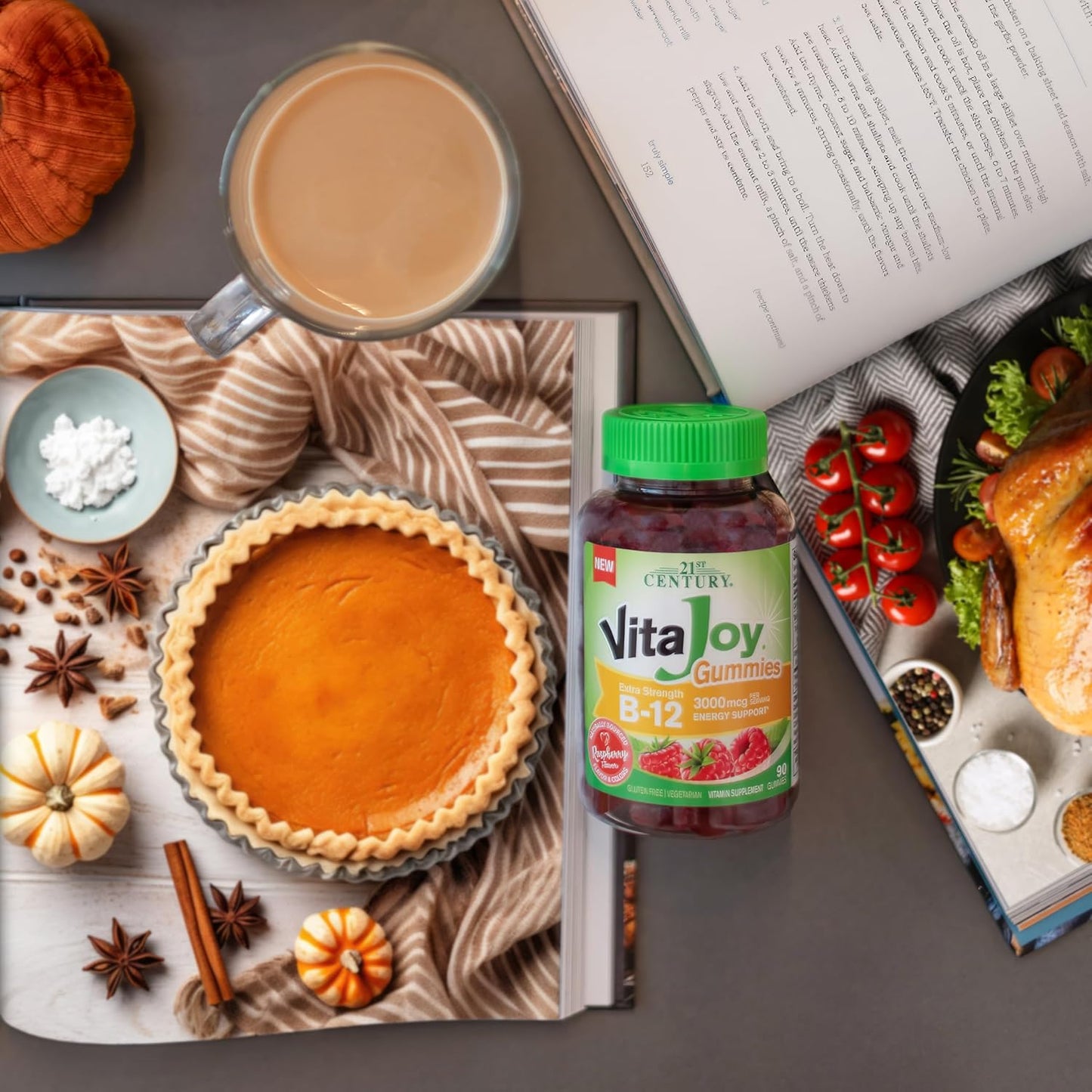 High-Potency Raspberry B-12 3000 mcg Gummies, 90 Count - 21st Century VitaJoy