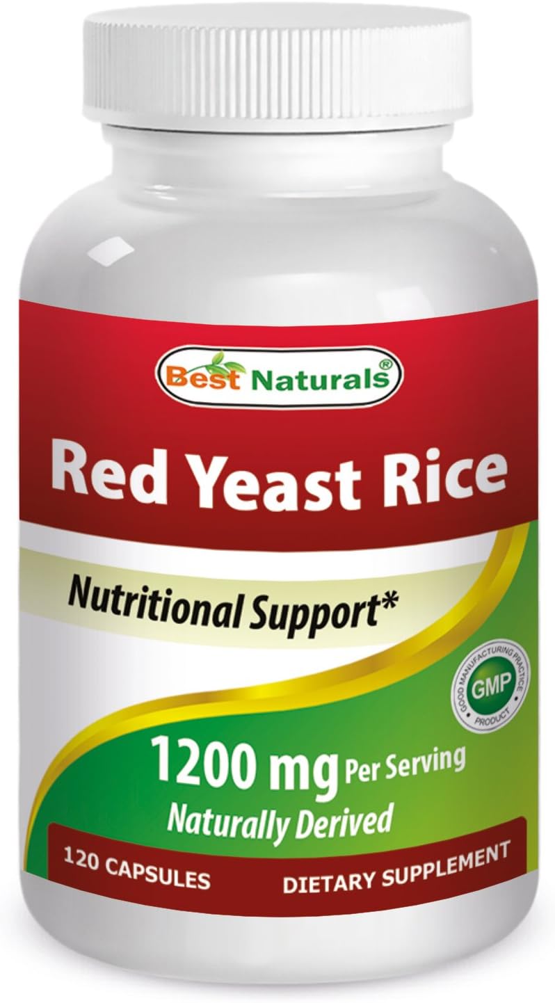 High Potency Red Yeast Rice Capsules - 600mg, 120 Count - 2 Capsules per Serving for 1200mg Strength