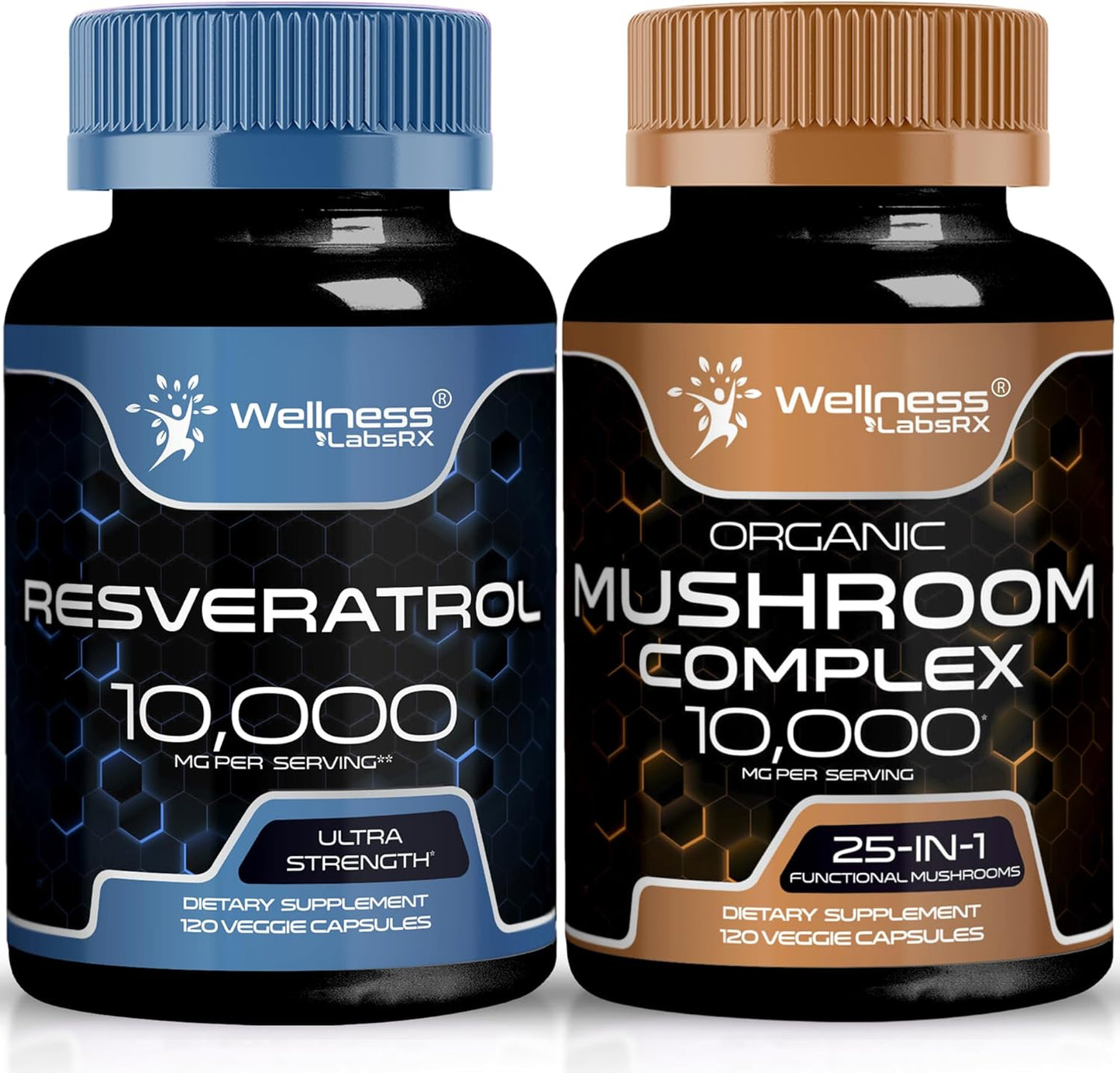 High Potency Resveratrol Mushroom Supplement Capsules - 10,000mg