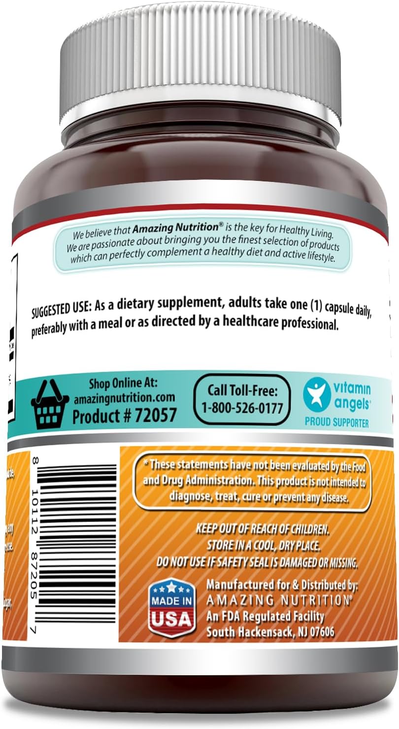 High Potency Riboflavin (Vitamin B2) Supplement - 100mg, 120 Capsules - Non-GMO, Gluten Free - Made in USA by Amazing Nutrition