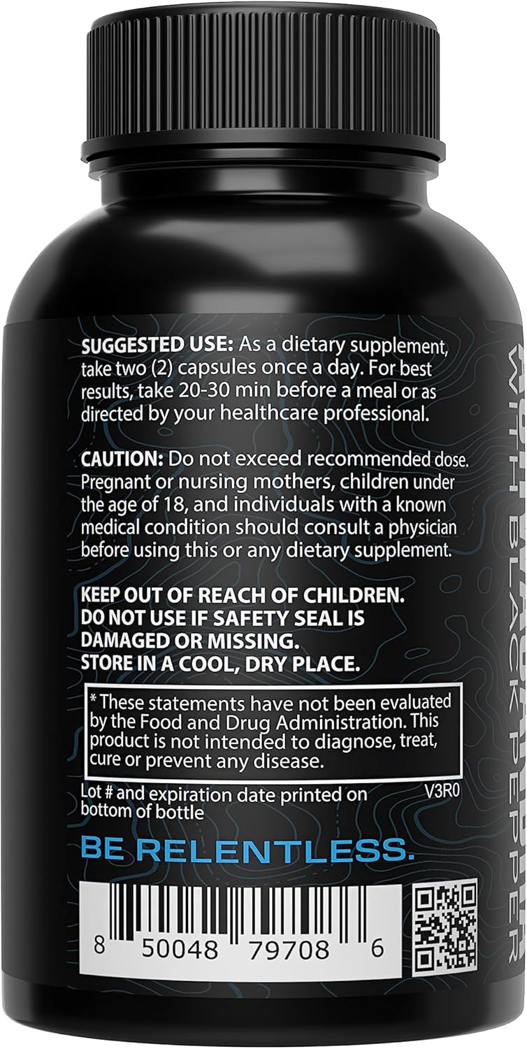 High Potency RLNTLSS ASHWAGANDHA Plus Supplement with Black Pepper Extract - Natural Performance Boost, 1300mg Per Serving - Vegan Capsules for Maximum Absorption - Premium Quality, Made in USA (60 Count)