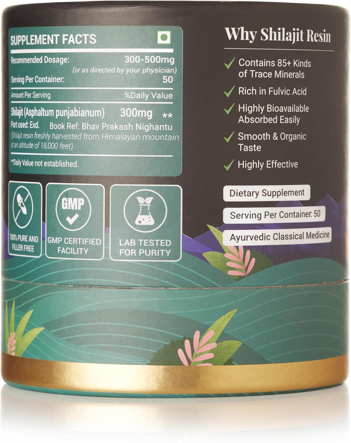 High Potency Satthwa Pure Himalayan Shilajit Resin for Men & Women - 85+ Trace Minerals - 75% + Fulvic Acid - Lab Tested - 50 Servings